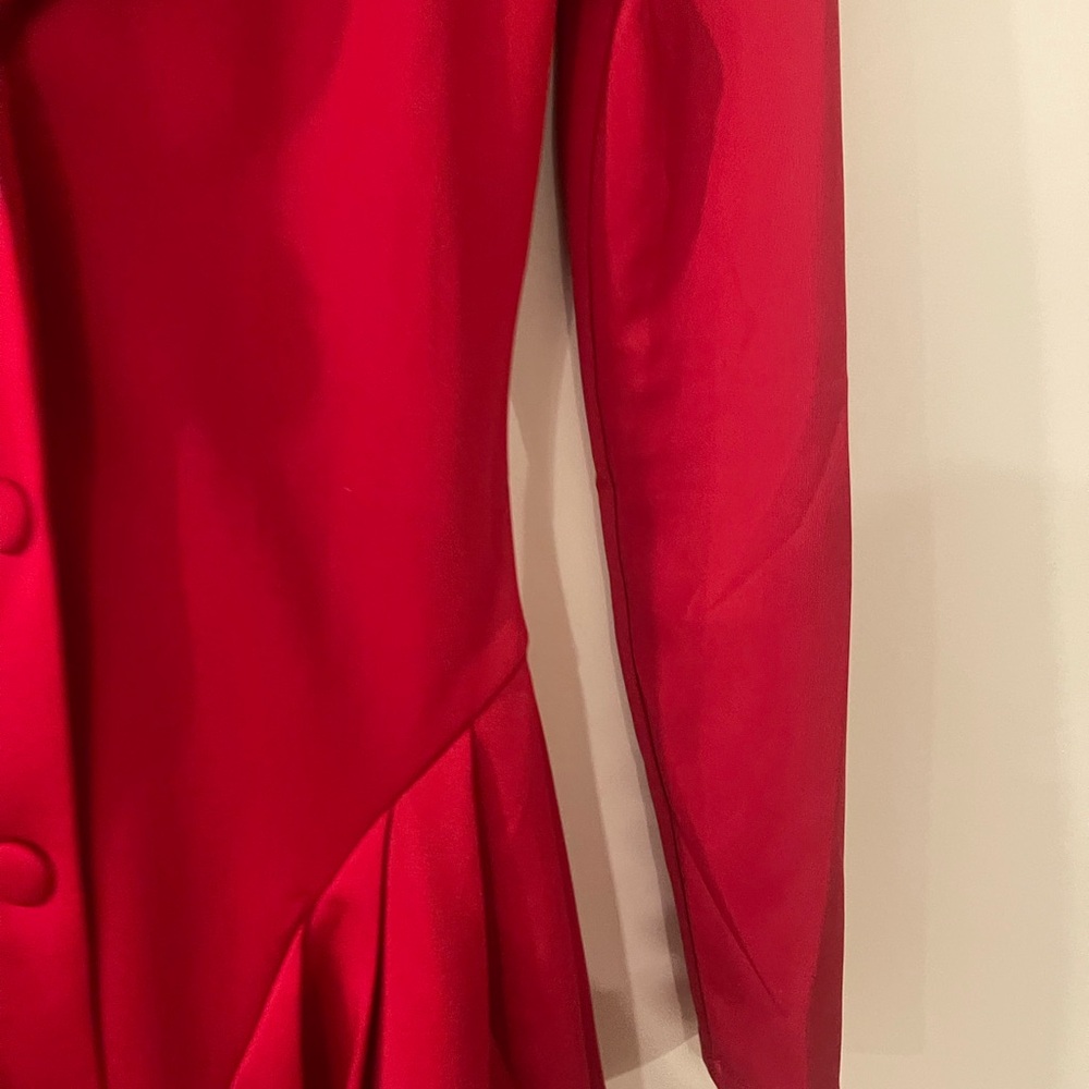 NEW NO TAGS Red Long Sleeve Tailored Custom dress NWOT XS Petite RUNS VERY SMALL - Picture 8 of 14